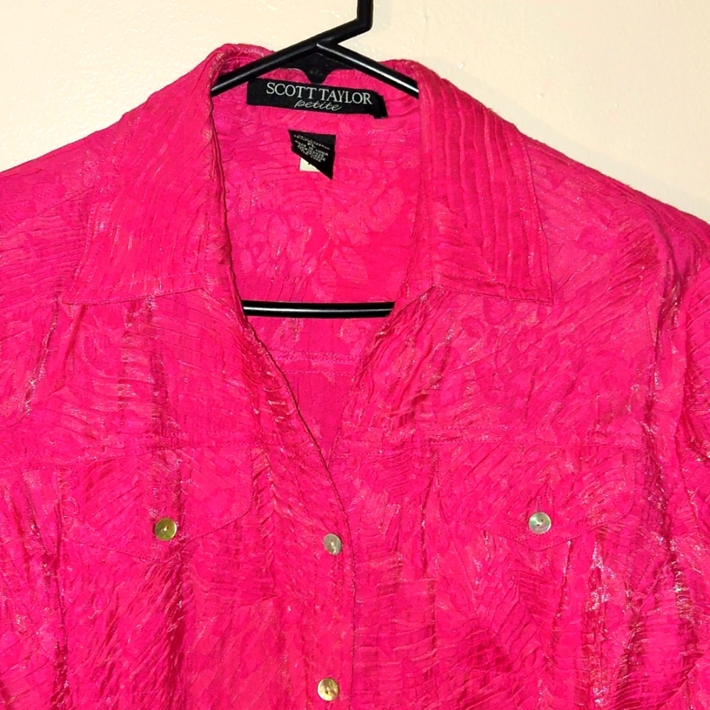 SCOTT TAYLOR PINK BLOUSE PL